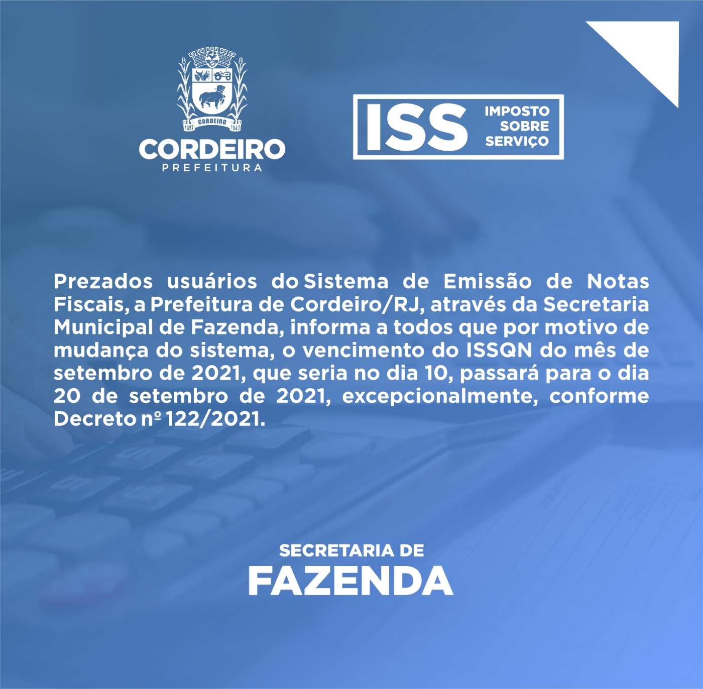 Comunicado Iss Prefeitura Municipal De Cordeiro