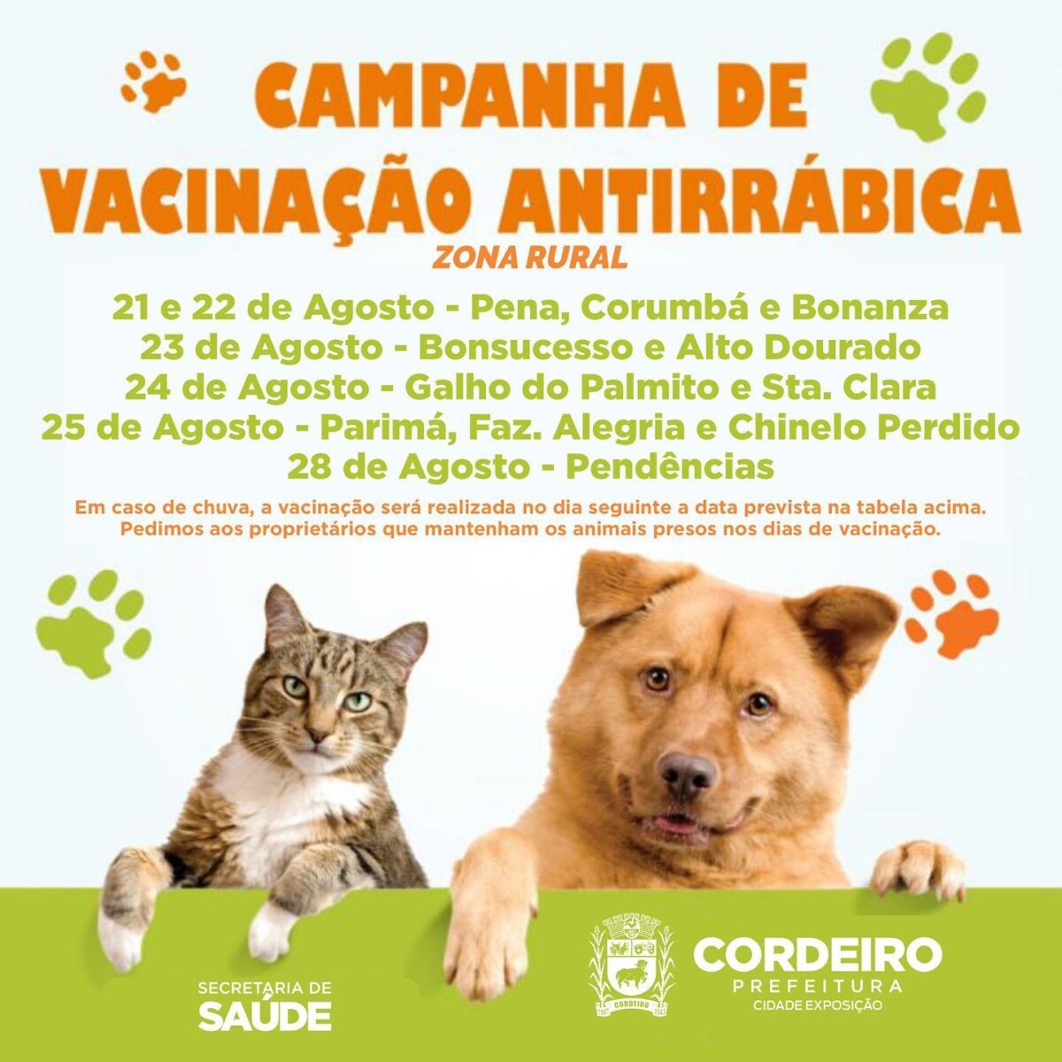 Prefeitura abre campanha Antirrábica